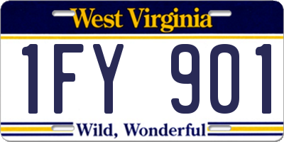 WV license plate 1FY901