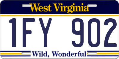 WV license plate 1FY902