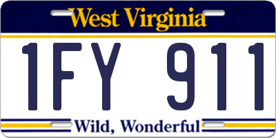 WV license plate 1FY911