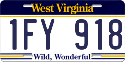 WV license plate 1FY918