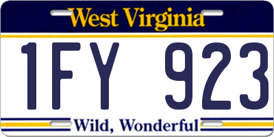 WV license plate 1FY923