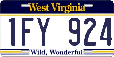 WV license plate 1FY924