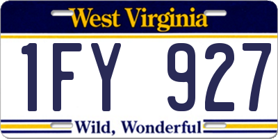 WV license plate 1FY927
