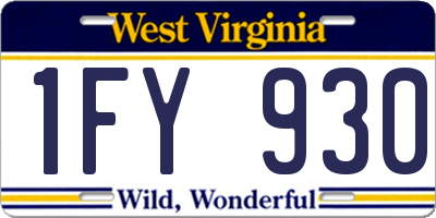 WV license plate 1FY930