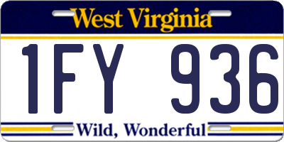 WV license plate 1FY936