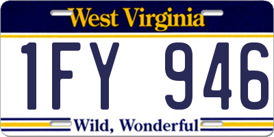 WV license plate 1FY946