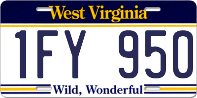 WV license plate 1FY950