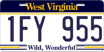 WV license plate 1FY955