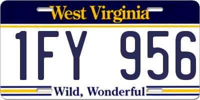 WV license plate 1FY956