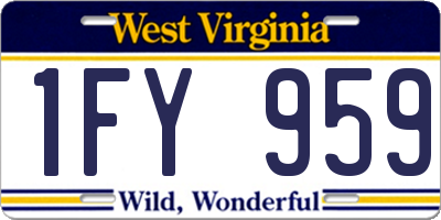 WV license plate 1FY959