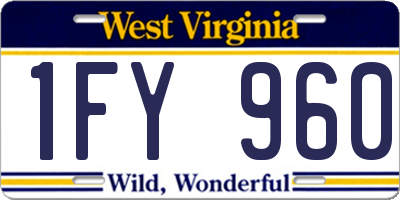 WV license plate 1FY960