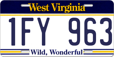 WV license plate 1FY963