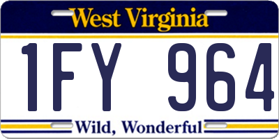 WV license plate 1FY964