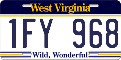 WV license plate 1FY968