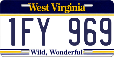 WV license plate 1FY969