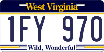 WV license plate 1FY970