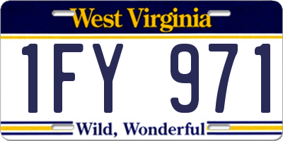 WV license plate 1FY971