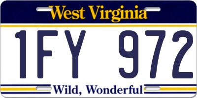 WV license plate 1FY972