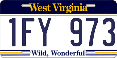 WV license plate 1FY973