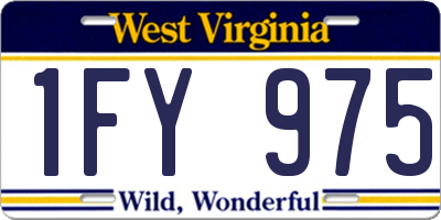 WV license plate 1FY975