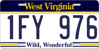 WV license plate 1FY976