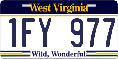WV license plate 1FY977