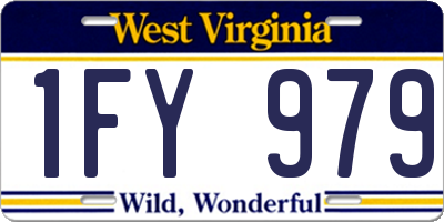 WV license plate 1FY979