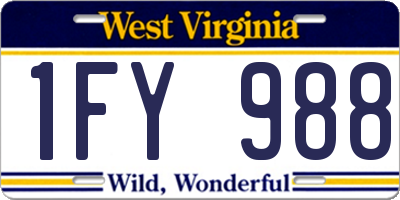 WV license plate 1FY988
