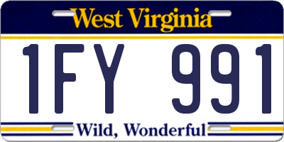 WV license plate 1FY991