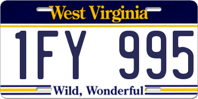 WV license plate 1FY995