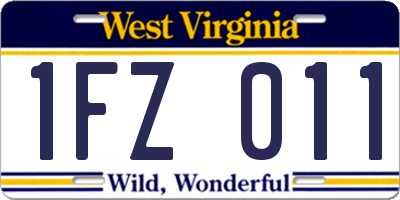 WV license plate 1FZ011