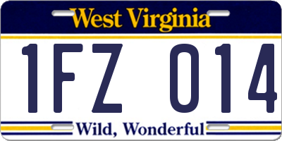 WV license plate 1FZ014