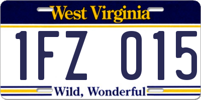 WV license plate 1FZ015
