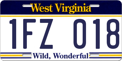 WV license plate 1FZ018