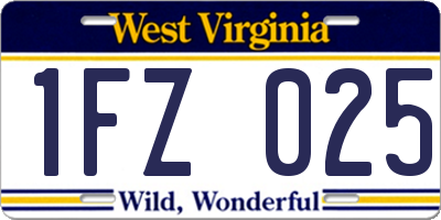 WV license plate 1FZ025