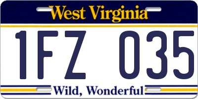 WV license plate 1FZ035