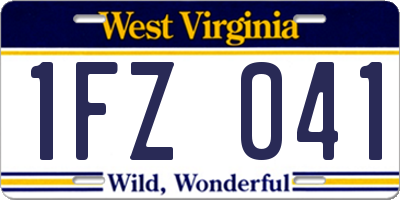 WV license plate 1FZ041