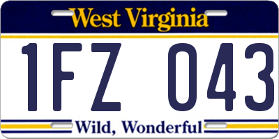 WV license plate 1FZ043