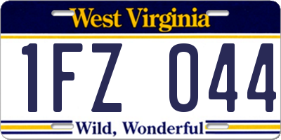 WV license plate 1FZ044