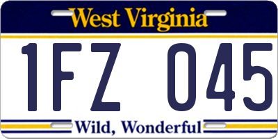 WV license plate 1FZ045