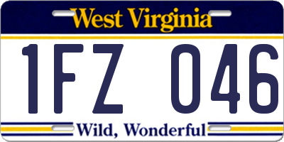 WV license plate 1FZ046