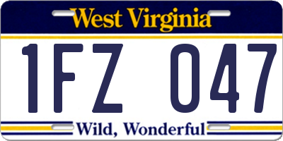 WV license plate 1FZ047