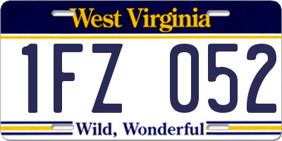 WV license plate 1FZ052