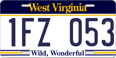 WV license plate 1FZ053