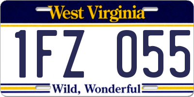 WV license plate 1FZ055