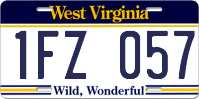 WV license plate 1FZ057