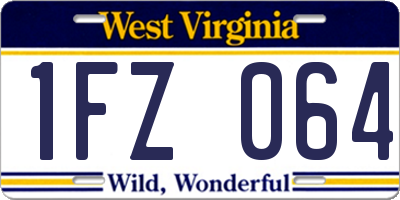 WV license plate 1FZ064