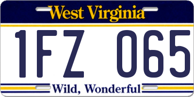WV license plate 1FZ065