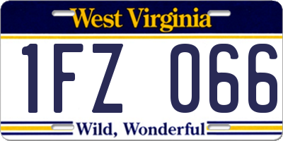 WV license plate 1FZ066