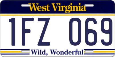 WV license plate 1FZ069